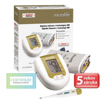 Microlife BP 3AG1 automatický tlakomer s teplomerom MT 3001 zlatý