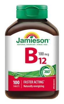 Jamieson Vitamín B12 metylkobalamín 100mcg 100tbl.