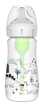 Dr. Brown’s Dojčenská fľaša Dino options+ Wide Neck 270 ml Anti-colic – 1 ks (WB91010-INTLX)