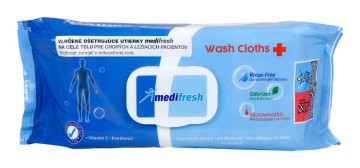 MediFresh Vlhčené ošetrujúce utierky na celé telo s klipom 25 × 22 cm 60 ks
