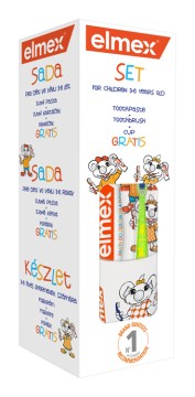 Elmex Detská sada – zubná pasta 50ml + kefka + pohárik
