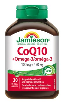 Jamieson Koenzým Q10 s Omega-3 30cps.