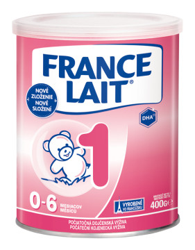France Lait 1 počiatočná mliečna dojčenská výživa 0-6 mesiacov so železom + DHA 400g