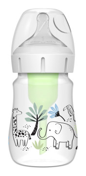 Dr. Brown’s Dojčenská fľaša Džungľa options+ Wide Neck 150 ml Anti-colic – 1 ks (WB51008-SPX)