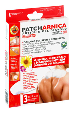 Pharmadoct Patch Arnica Náplasti proti bolesti 3ks XL 8 × 21,5 cm