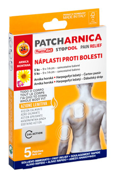 Pharmadoct Patch Arnica Náplasti na zmiernenie bolesti 5ks, 9 x 14 cm