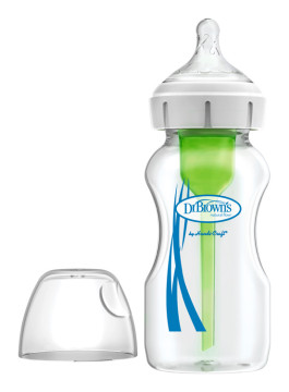 Dr. Brown’s Dojčenská Antikoliková fľaša Options+ SKLENENÁ Wide-Neck 270ml (WB91700-P4)