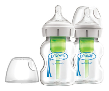 Dr. Brown’s Dojčenská Antikoliková fľaša Options+ SKLENENÁ Wide-Neck  150ml 2 ks (WB52700-P2)