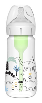 Dr. Brown’s Dojčenská fľaša Dino options+ Wide Neck 270 ml Anti-colic – 1 ks (WB91010-SPX)