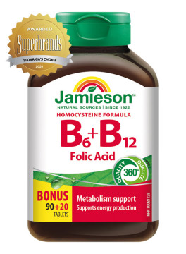 Jamieson Vitamíny B6, B12 a kyselina listová 110tbl.