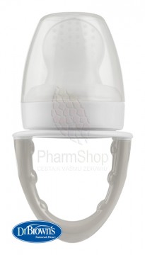 Dr. Brown’s Detský silikónový cumeľ na kŕmenie 4M+ Fresh Firsts BPA FREE šedý (TF007)