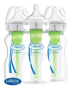 Dr. Brown’s Dojčenská Antikoliková fľaša Options+ Wide-Neck 270ml 3 ks (WB93600)