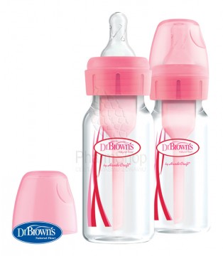Dr. Brown’s Dojčenská Antikoliková fľaša Options+ 120ml BPA FREE 2 ks, ružová (SB42305)