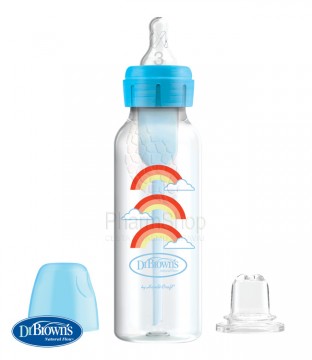 Dr. Brown’s Dojčenská Antikoliková fľaša Options+ 250ml 2v1 modrá s náustkom (SB8192-P3)