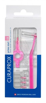 Curaprox Medzizubná kefka CPS 08 Prime Start 5ks ružová + držiak UHS 470 + držiak UHS 409