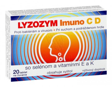 LYZOZYM Imuno C D so selénom a vitamínmi E a K 20 tbl. na žuvanie