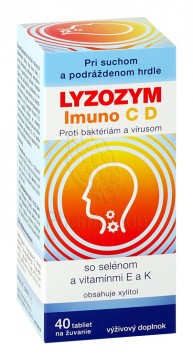 LYZOZYM Imuno C D so selénom a vitamínmi E a K 40 tbl. na žuvanie