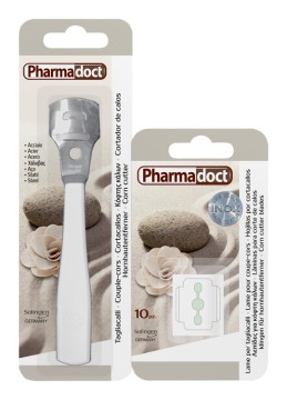Pharmadoct Feet Set škrabka na päty + 10 ks náhradné minižiletky