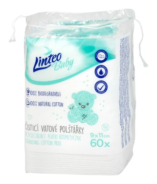 Linteo BABY čistiace vatové vankúšiky 60ks