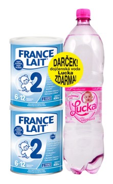 France Lait 2 so železom + DHA 6-12 mesiacov 2x400g + Lucka 1,5L