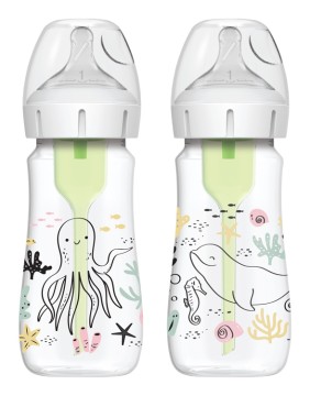 Dr. Brown’s Dojčenská fľaša Oceán options+ Wide-Neck 270 ml Anti-colic – 2 ks (WB92028)