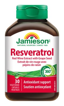 Jamieson Resveratrol 50mg extrakt z červeného vína 30cps.
