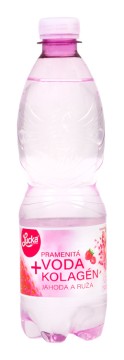 Lucka pramenitá voda + kolagén s príchuťou jahoda a ruža 0,5l