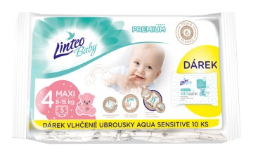 Linteo Baby Premium Maxi jednorázové plienky 8-15kg 5ks + darček