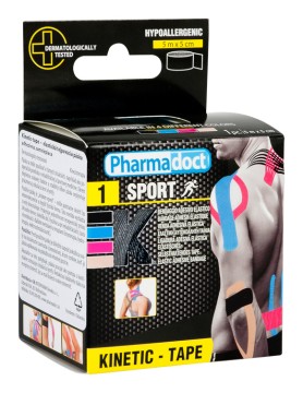 Pharmadoct Sport Kinetic-tape elastická tejpovacia páska čierna 5cm x 5m