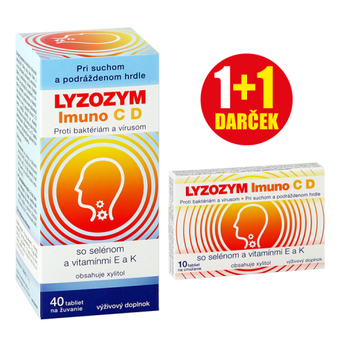LYZOZYM Imuno C D so selénom a vitamínmi E a K 40 tbl. na žuvanie