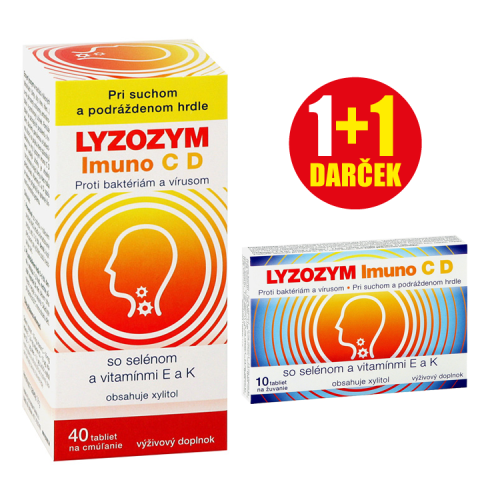 LYZOZYM Imuno C D so selénom a vitamínmi E a K 40 tbl. na cmúľanie