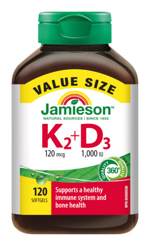 Jamieson Vitamíny K2 120 mcg a D3 1000 IU 120cps.